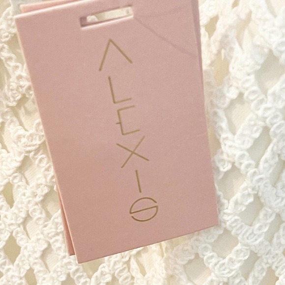 Alexis Knit Crochet Midi Halter Fringe Tassel Shaya Dress White Size M NWT - Picture 7 of 11